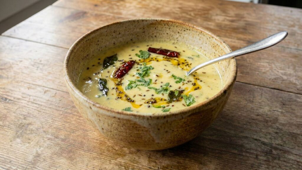 Gujarati Kadhi Recipe 1 Gujarati Kadhi Recipe - Authentic Sweet and Tangy Yogurt Curry
