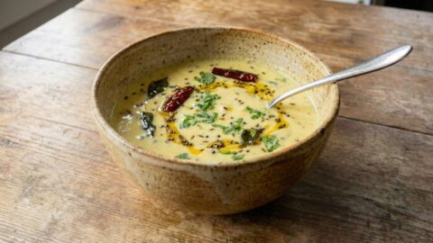 Gujarati Kadhi Recipe - Authentic Sweet and Tangy Yogurt Curry
