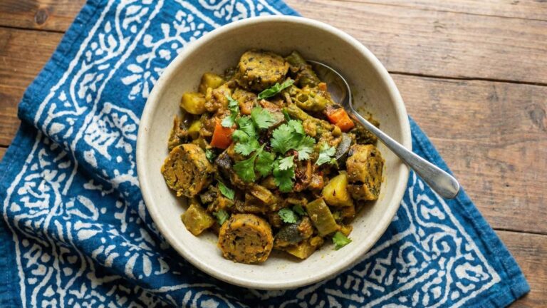 Undhiyu Recipe 9 authentic Gujarati Undhiyu with winter vegetables and methi muthiya