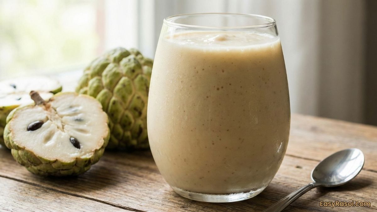 Easy, Homemade Recipes For Everyday Cooking 10 Custard Apple Smoothie Recipe - Easy Indian Sitaphal Drink | Easy Indian Sitaphal Recipe